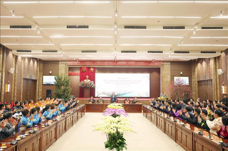 Tổng Bí thư Tô Lâm thăm, chúc Tết Đảng bộ, chính quyền, nhân dân Thủ đô Hà Nội