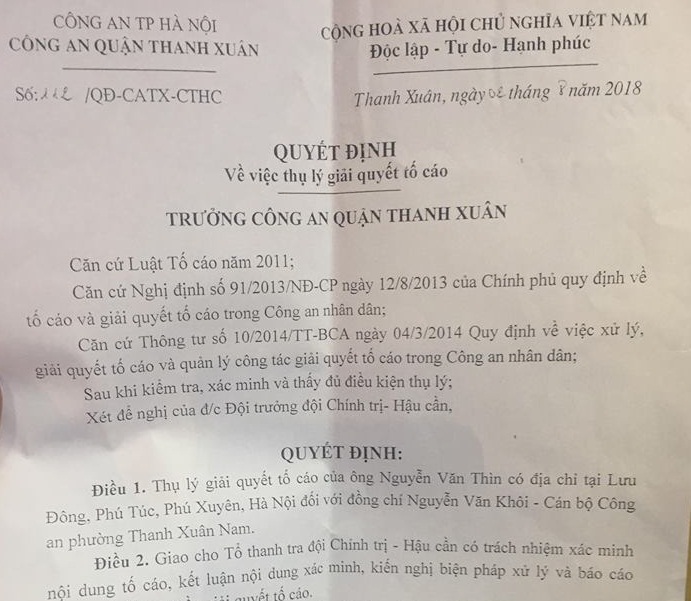 Tiếp vụ việc Thượng sĩ Công an vay tiền không trả và đe doạ giết người: Vụ hoà giải bất thành